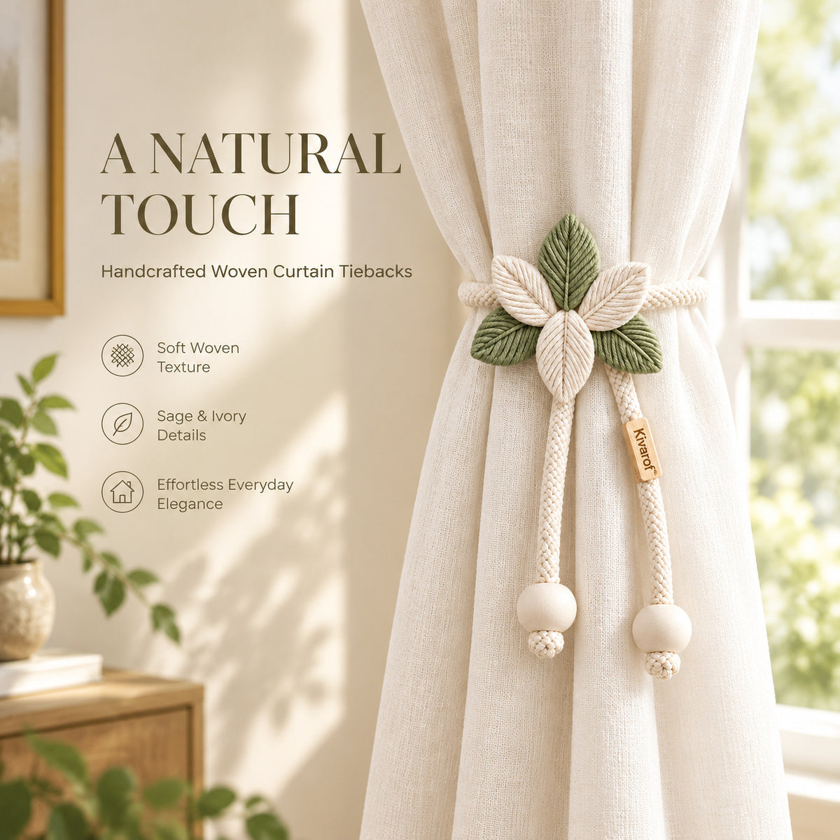 Lavender Crochet Flower Curtain Tieback – Soft Lilac