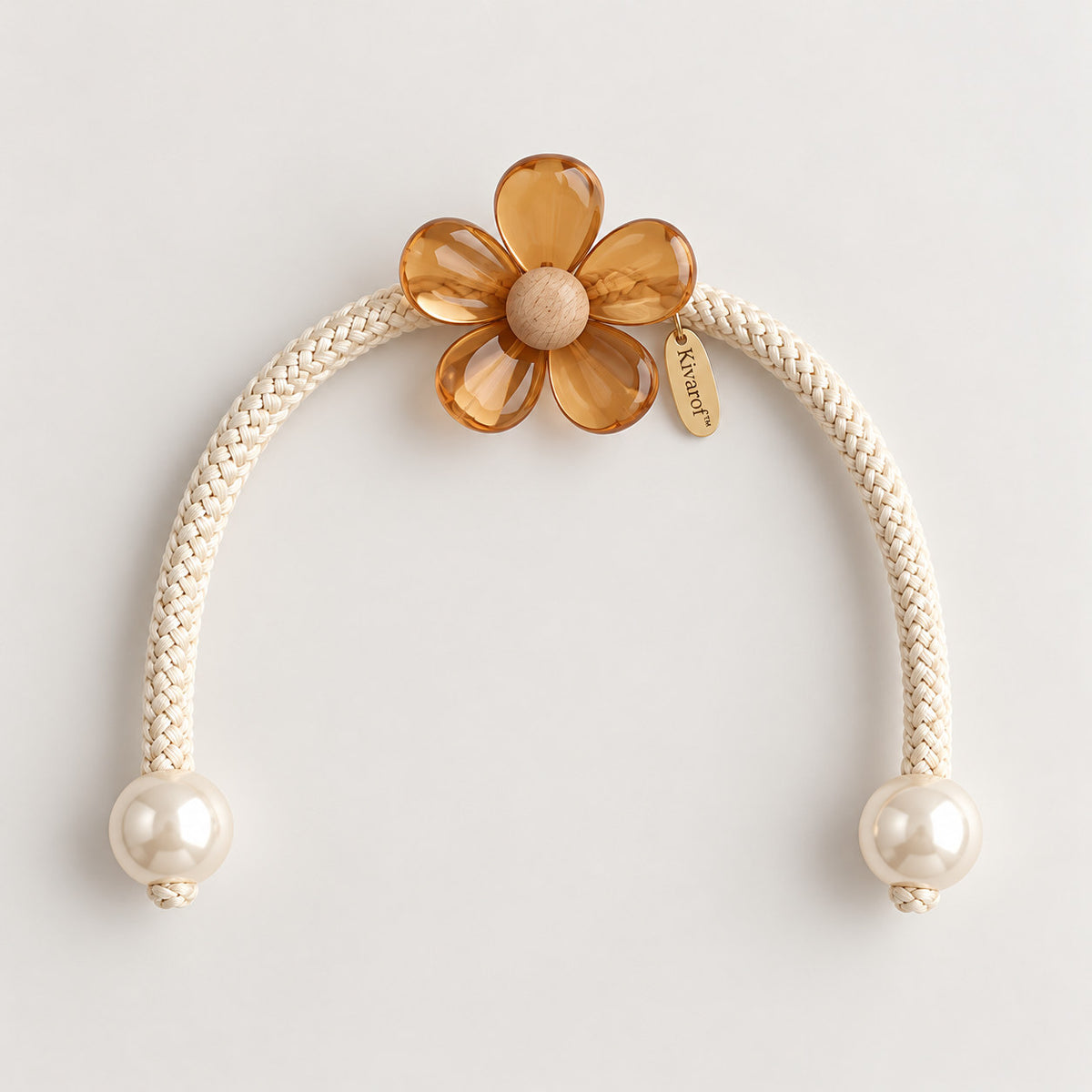 Ivory Daisy Curtain Tieback – Pearl Bead Detail
