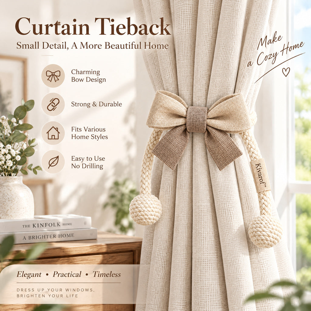 Ivory Flower Curtain Tieback – Classic Pearl Center