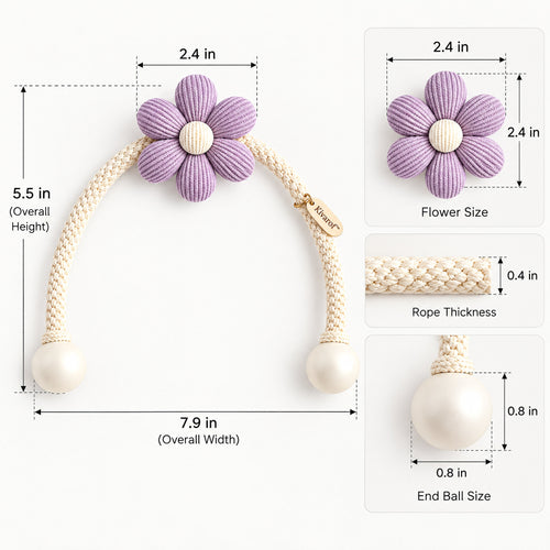 Burgundy Rose Curtain Tieback – Vintage Floral Rope